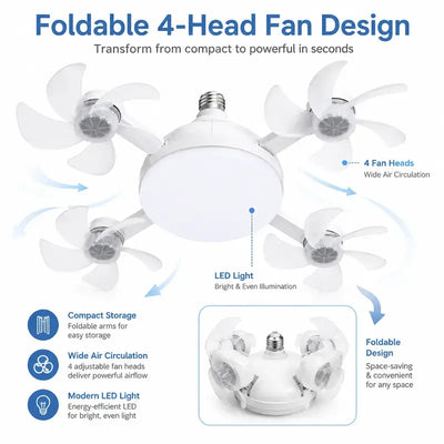 SocketFan — 2-in-1 Screw-In Ceiling Fan Light