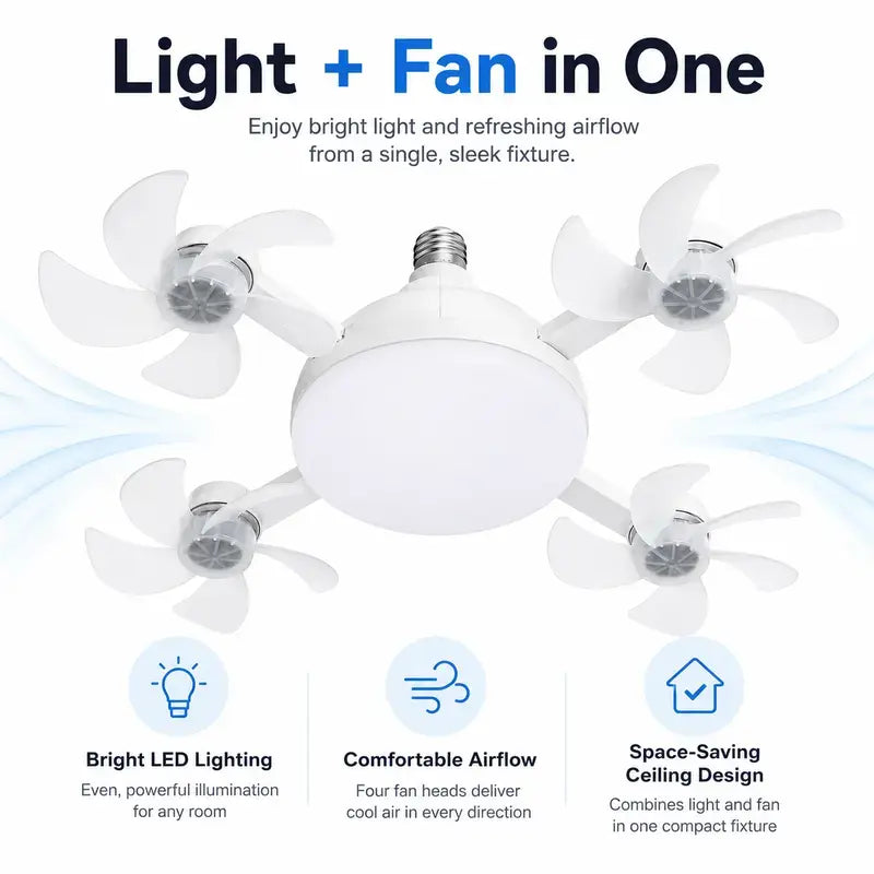 Foldable four-head fan design